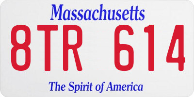 MA license plate 8TR614