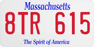 MA license plate 8TR615