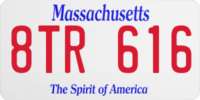 MA license plate 8TR616