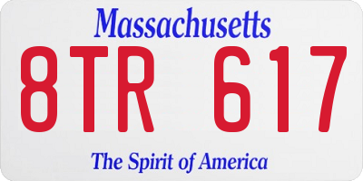 MA license plate 8TR617