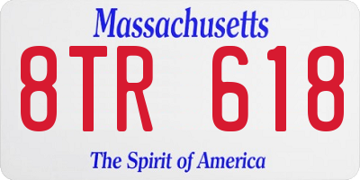 MA license plate 8TR618