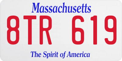 MA license plate 8TR619