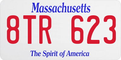 MA license plate 8TR623