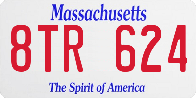 MA license plate 8TR624