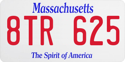 MA license plate 8TR625