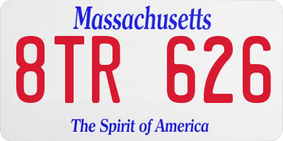 MA license plate 8TR626