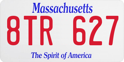 MA license plate 8TR627
