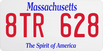 MA license plate 8TR628