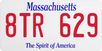 MA license plate 8TR629