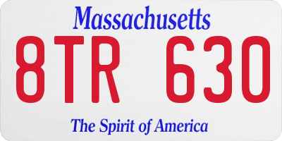MA license plate 8TR630