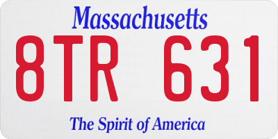 MA license plate 8TR631