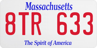 MA license plate 8TR633
