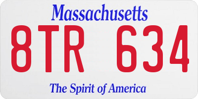 MA license plate 8TR634