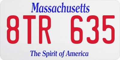 MA license plate 8TR635