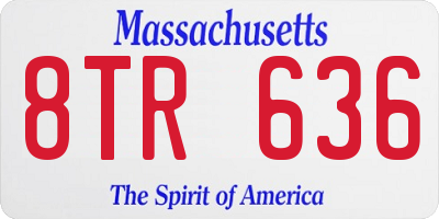 MA license plate 8TR636