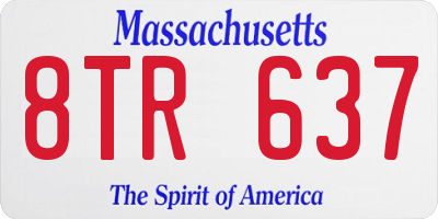 MA license plate 8TR637