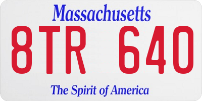MA license plate 8TR640