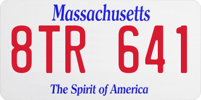 MA license plate 8TR641