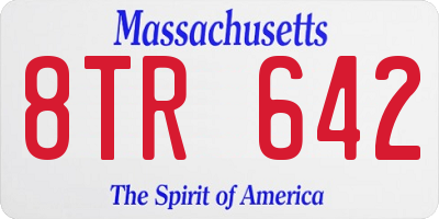 MA license plate 8TR642