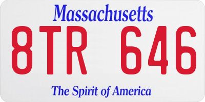 MA license plate 8TR646