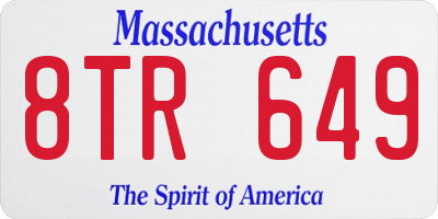MA license plate 8TR649