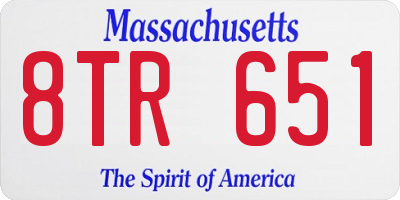 MA license plate 8TR651