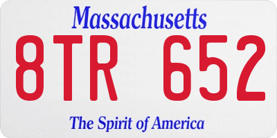MA license plate 8TR652