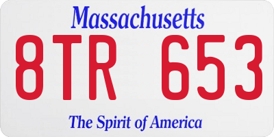 MA license plate 8TR653