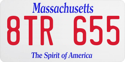 MA license plate 8TR655