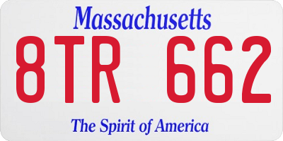 MA license plate 8TR662
