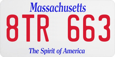 MA license plate 8TR663