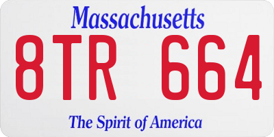 MA license plate 8TR664