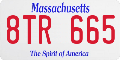 MA license plate 8TR665
