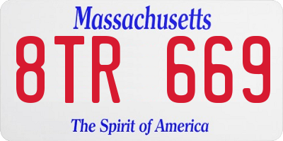 MA license plate 8TR669