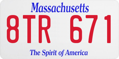 MA license plate 8TR671