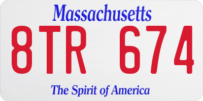 MA license plate 8TR674