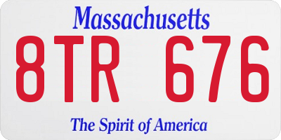 MA license plate 8TR676