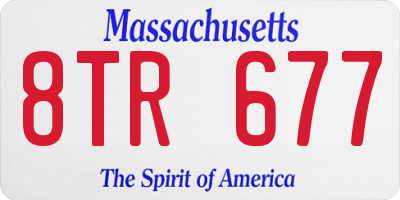 MA license plate 8TR677