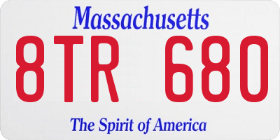 MA license plate 8TR680