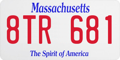 MA license plate 8TR681