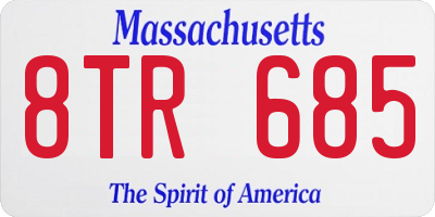 MA license plate 8TR685
