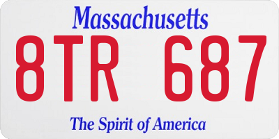 MA license plate 8TR687