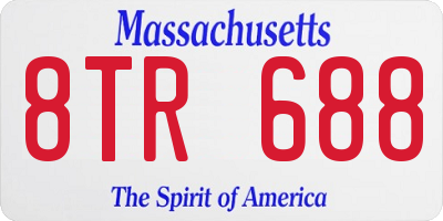 MA license plate 8TR688