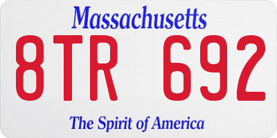MA license plate 8TR692