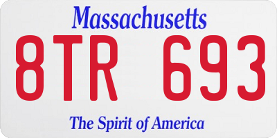 MA license plate 8TR693