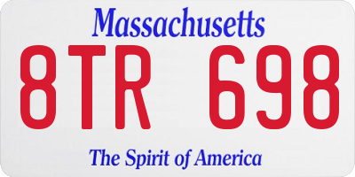 MA license plate 8TR698