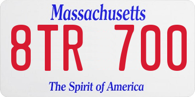 MA license plate 8TR700