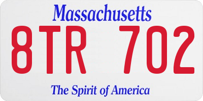 MA license plate 8TR702