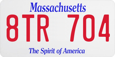 MA license plate 8TR704