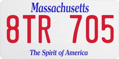 MA license plate 8TR705